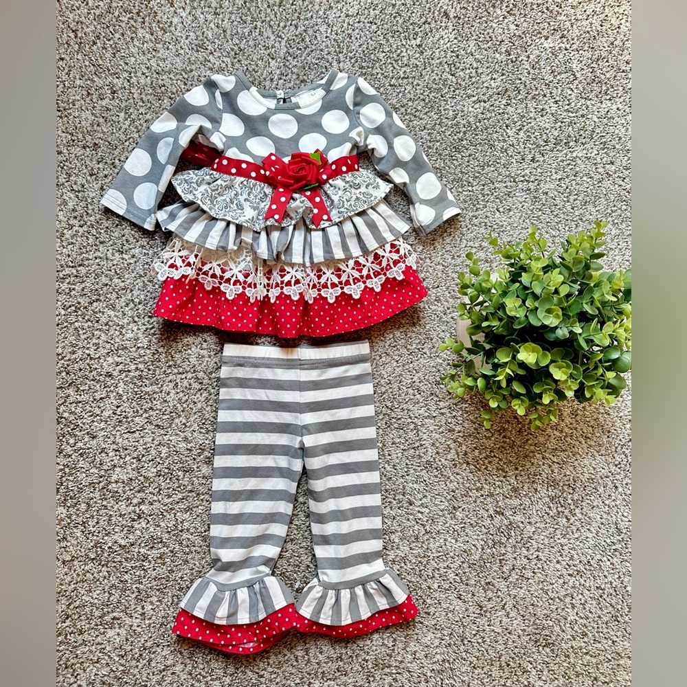 Vtg Rare Edition Matching Set baby Girls Patchwork Dress double layer with lace